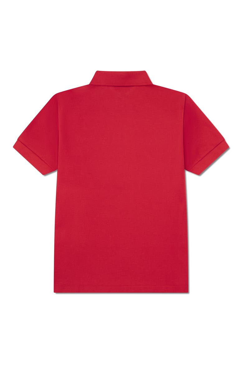 Kids' Solid Cotton Piqué Polo, Alternate, color, LACOSTE ROUGE