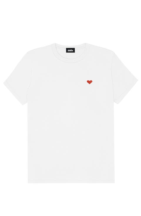 Womens Pixel Heart Jersey Relaxed Tee