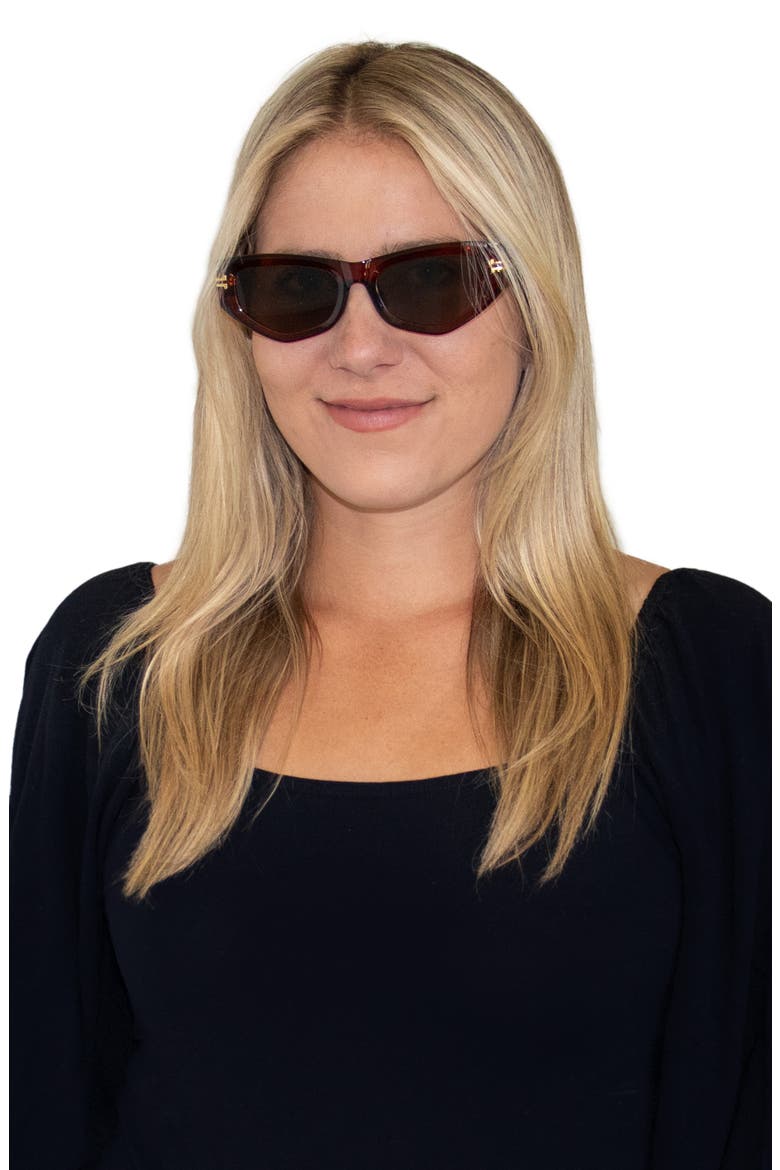 Wren 52mm Polarized Geometric Sunglasses, Alternate, color, BROWN/ BROWN