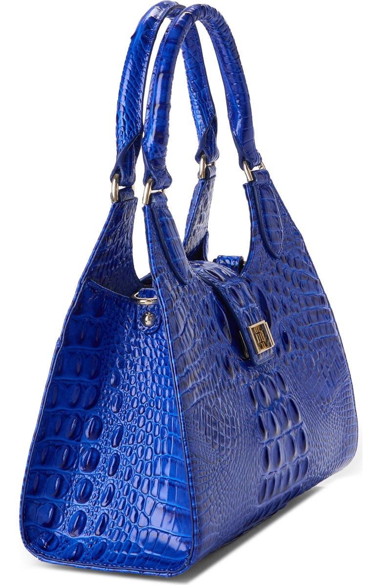 Brahmin Adrian Croc Embossed Leather Shoulder Bag, Alternate, color, Ultramarine