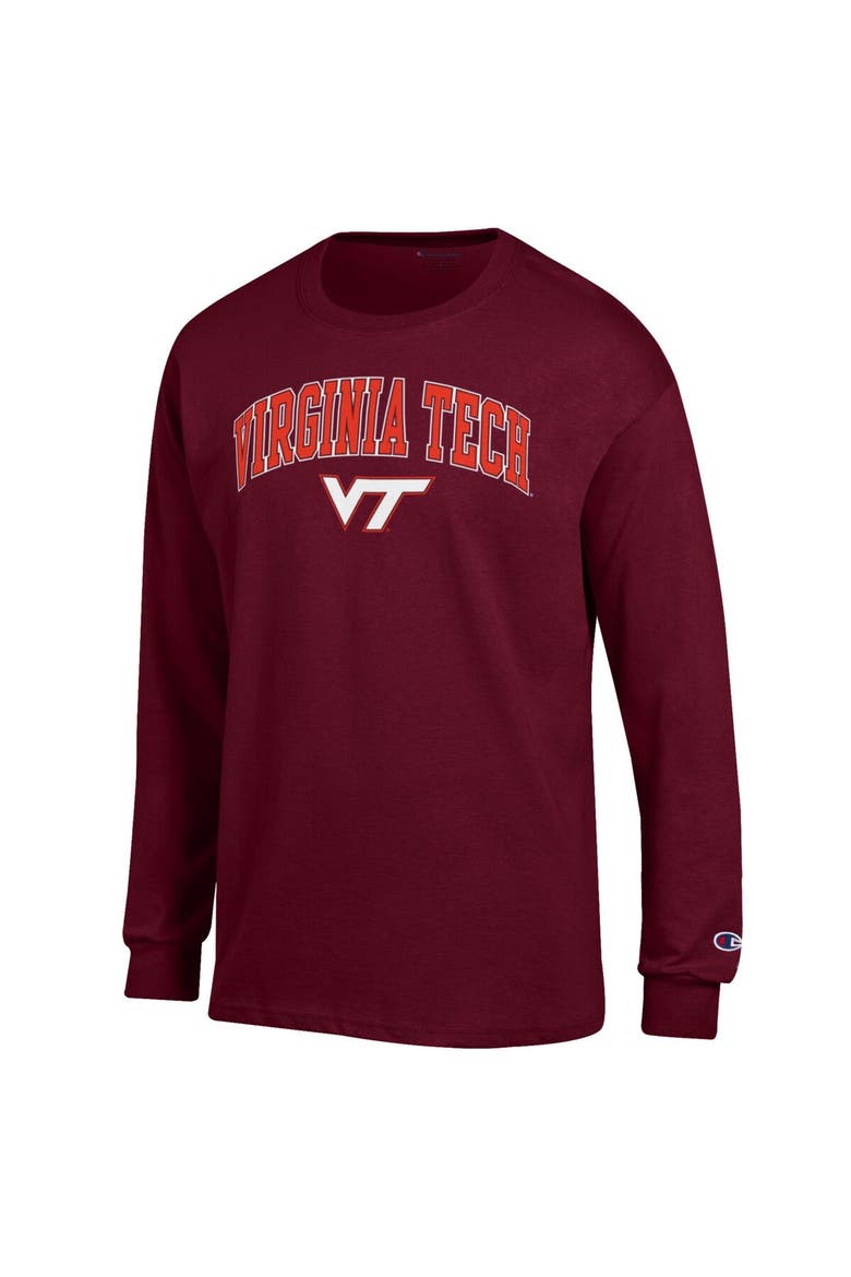 Men's Champion  Maroon Virginia Tech Hokies Arch Over Logo Long Sleeve T-Shirt, Alternate, color, Maroon