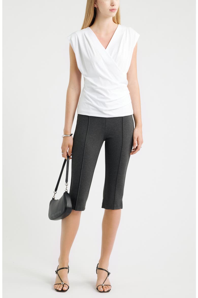 Ponte Knit Capri Pants, Alternate, color, GREY DARK HEATHER
