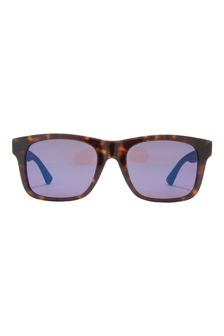 53mm Square Sunglasses, Main, color, HAVANA BROWN BLUE