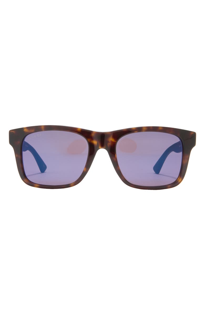 Gucci 53mm Square Sunglasses, Main, color, Havana Brown Blue