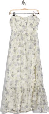 Blu Pepper Floral Strapless Dress