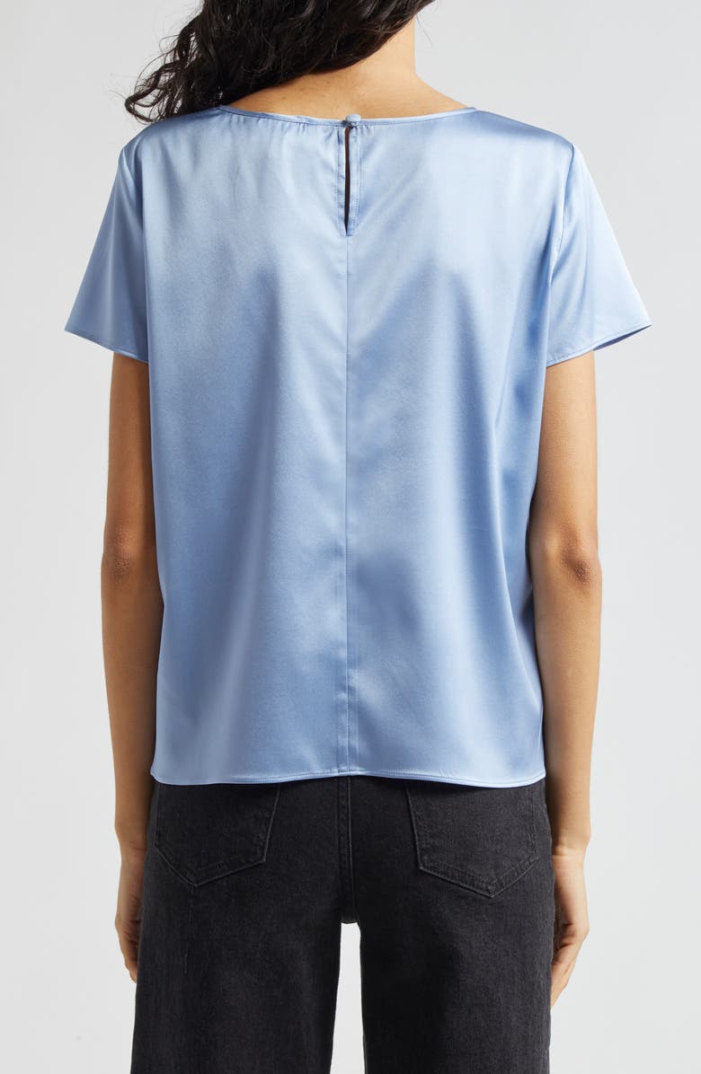 Emporio Armani Silk Satin T-Shirt, Alternate, color, Solid Light/ Pastel Blue