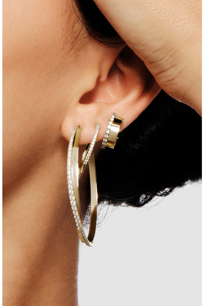 14K Gold Pointed Circle Hoop Earrings, Alternate, color, YELLOW