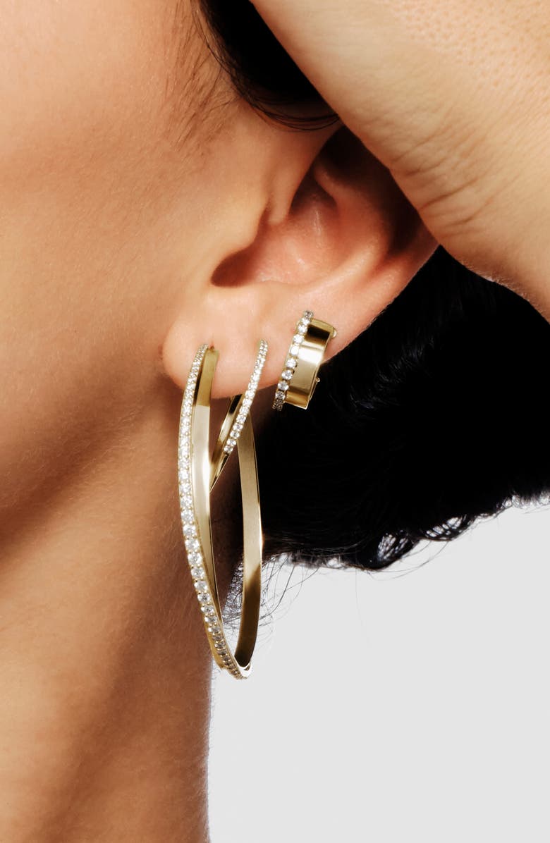 LANA 14K Gold Pointed Circle Hoop Earrings, Alternate, color, Yellow Gold