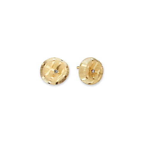 The Basketball Crooked Ball Diamond Earrings