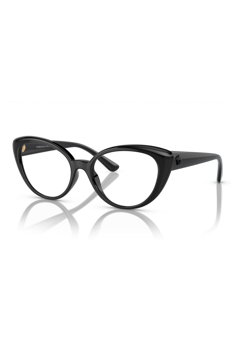 53mm Cat Eye Optical Glasses, Alternate, color, BLACK