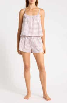 Abound Grid Cotton Crop Camisole & Shorts Pajamas