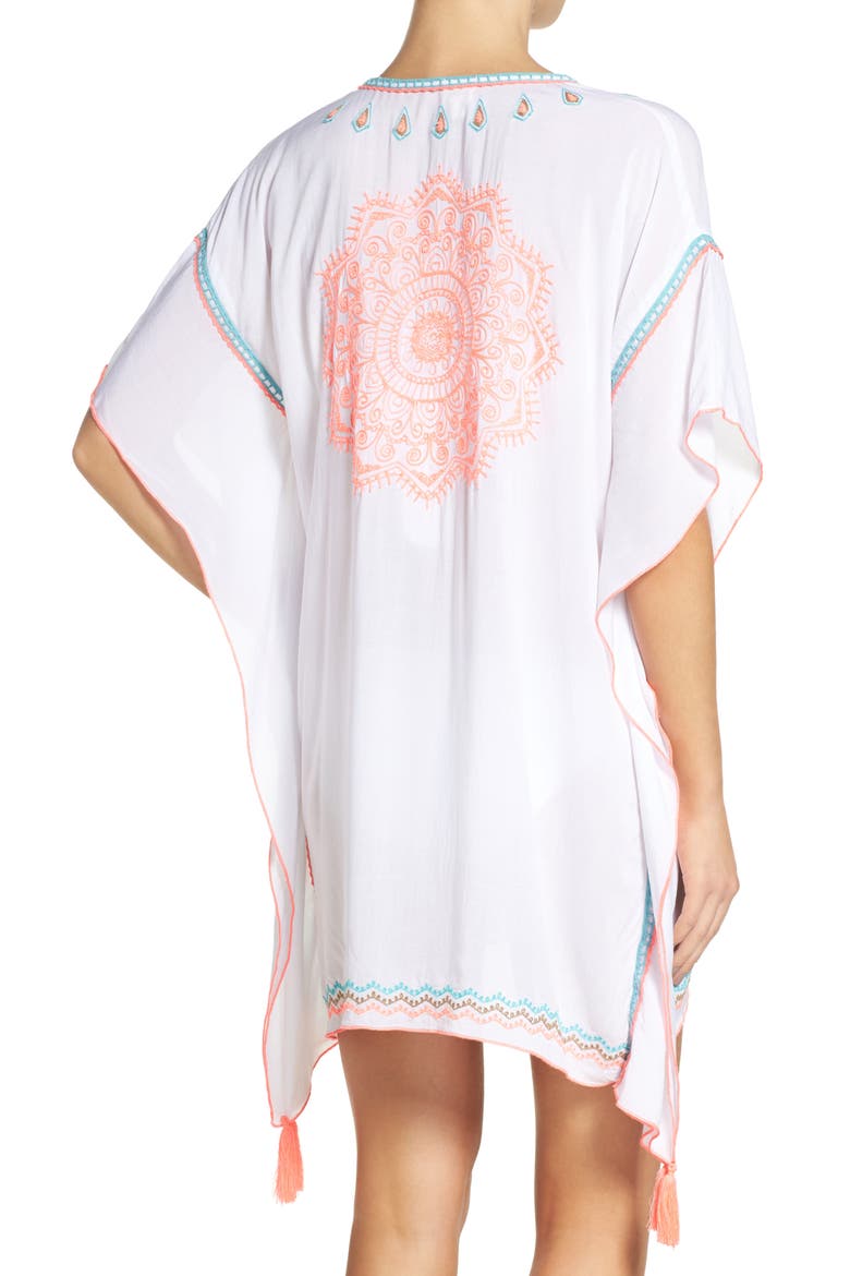 Embroidered Cover-Up, Alternate, color, WHITE