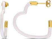 DELMAR Enamel Heart Hoop Earrings