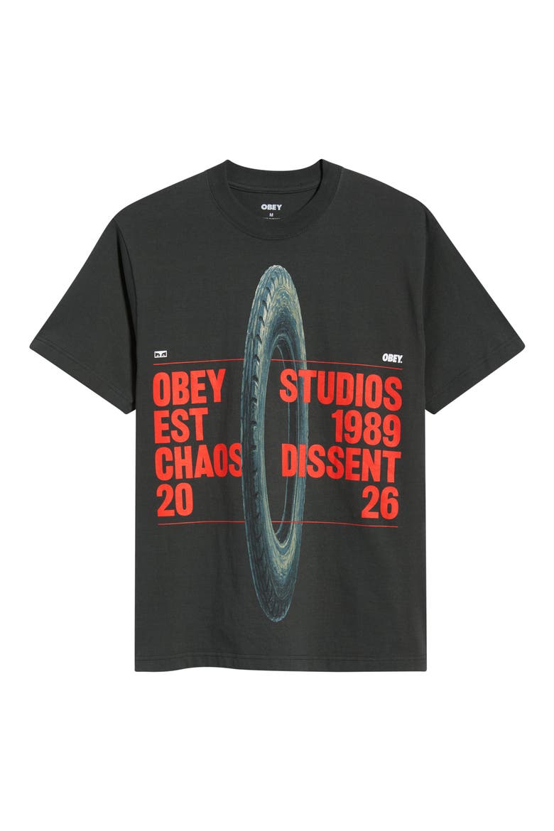 Chaos Dissent Graphic Cotton T-Shirt, Alternate, color, VINTAGE BLACK