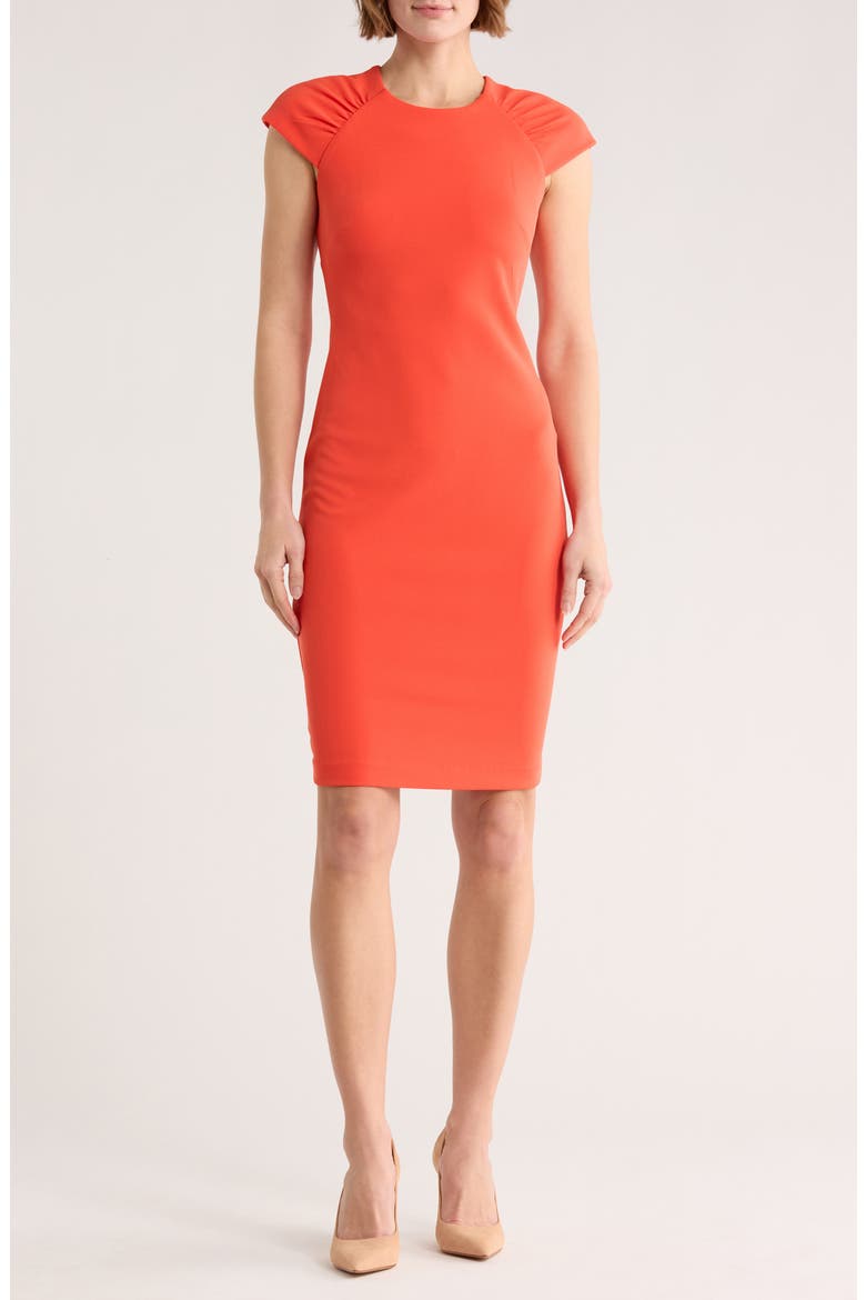 Cap Sleeve Sheath Dress, Main, color, GINGER