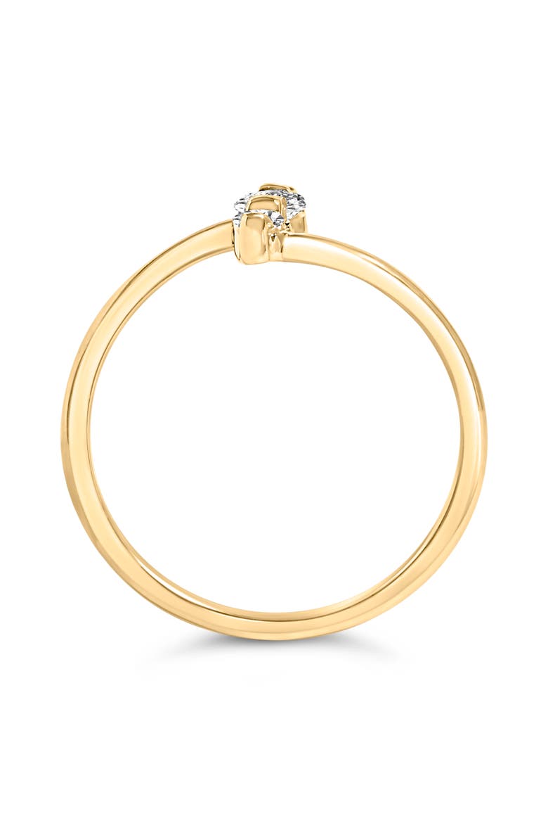 10K Gold 1/4 Cttw Lab Grown Diamond Vertical Three Stone Ring, Alternate, color, Yellow
