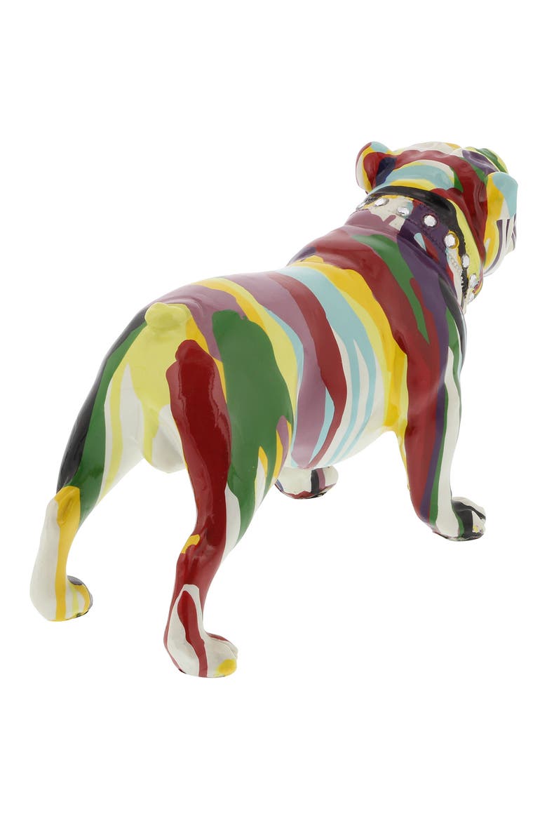 Multicolored Polystone Graffiti Bulldog Sculpture, Alternate, color, MULTI