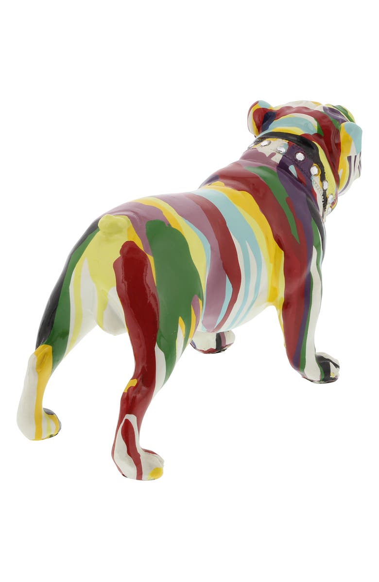 Novogratz Multicolored Polystone Graffiti Bulldog Sculpture, Alternate, color,