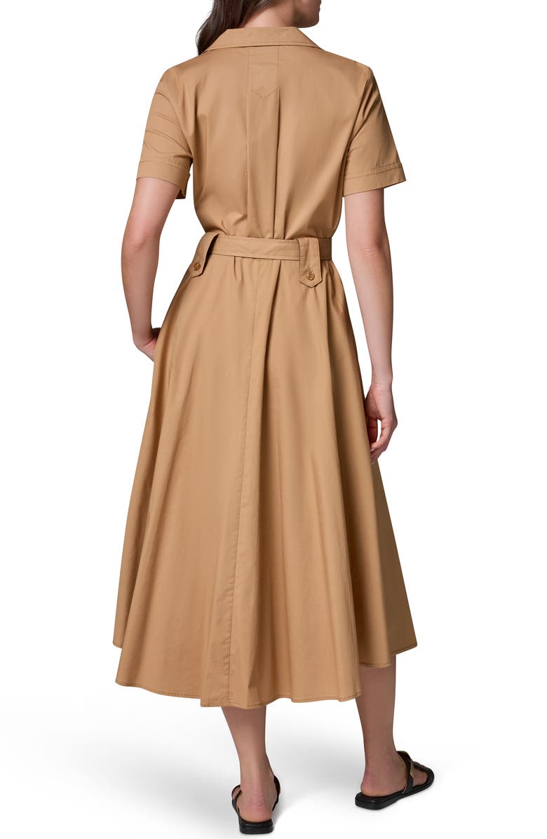 Donna Karan New York Short Sleeve Stretch Cotton Shirtdress, Alternate, color, 