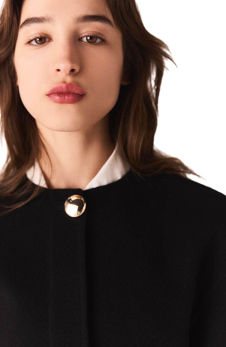 maje Double-faced coat, Alternate, color, Black