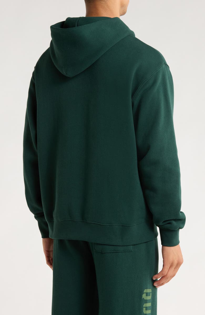 Quiet Golf Stencil Logo Cashmere Hoodie, Alternate, color, Forest