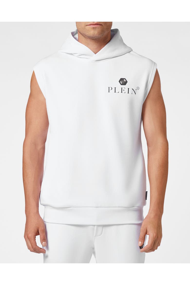 Hoodie Sweatshirt Basic Men, Main, color, white
