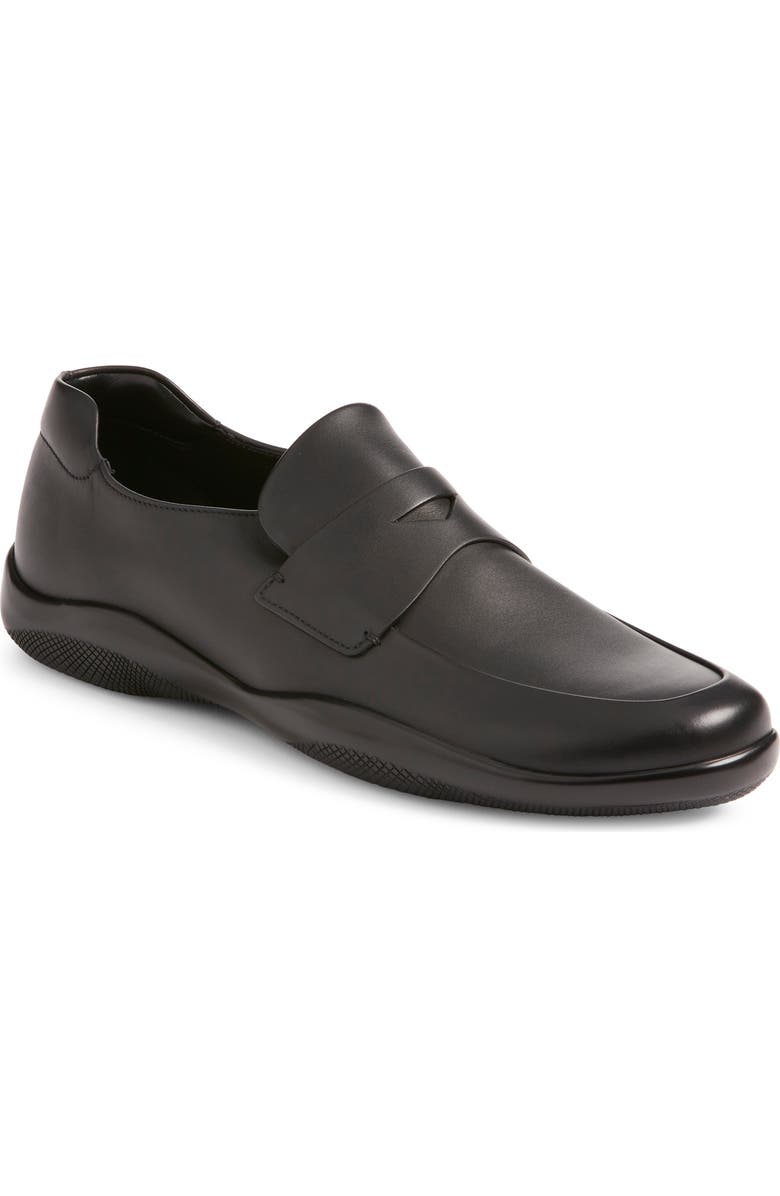 Prada America's Cup Penny Loafer, Main, color, Nero
