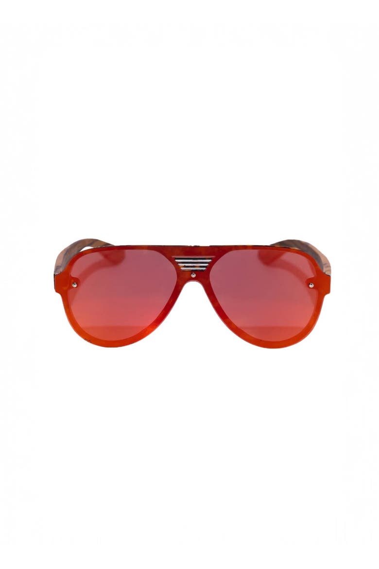 Amber 74mm Aviator Sunglasses, Main, color, Orange