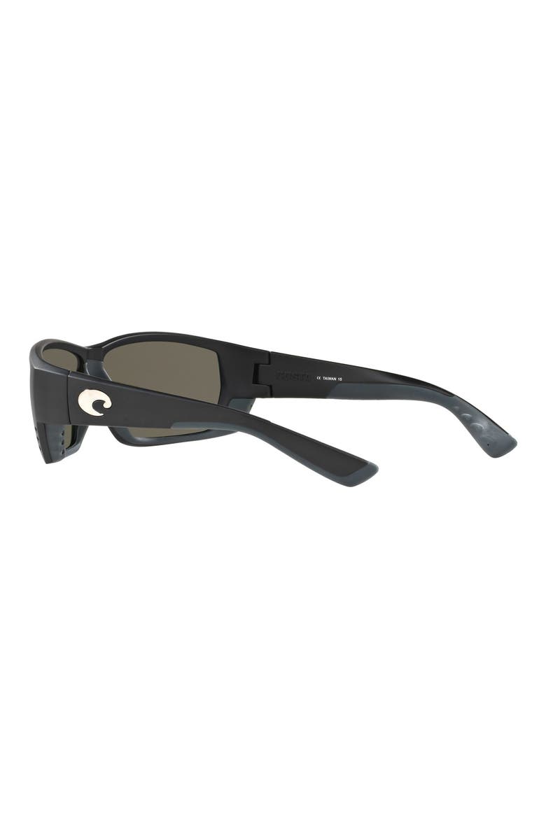 62mm Polarized Oversize Rectangular Sunglasses, Alternate, color, BLACKOUT/ BLUE MIRROR 580P