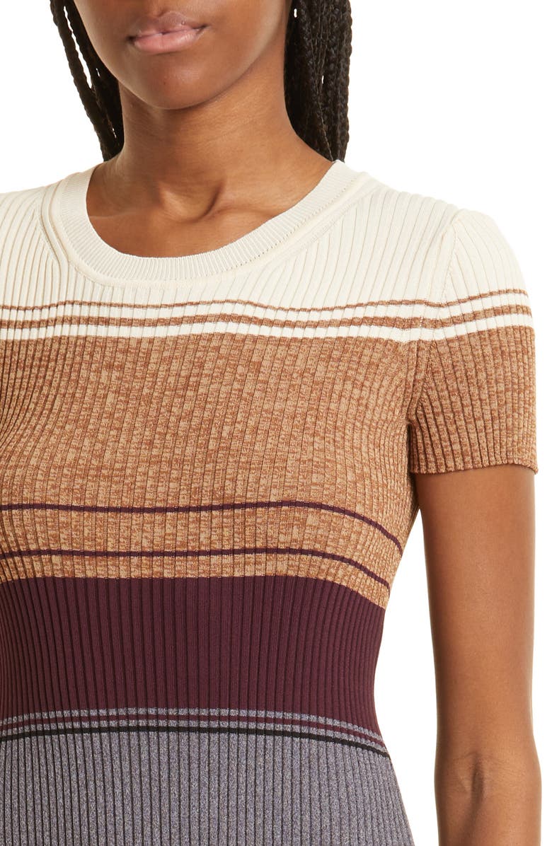 STAUD Colleen Colorblock Rib Sweater Dress, Alternate, color, 