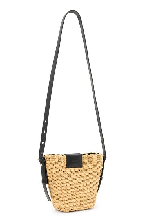 Allsaints Ebro Woven Straw Cross Body Bag In Natural