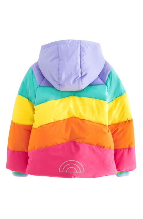 LITTLE BIRD LITTLE BIRD KIDS' RAINBOW COLORBLOCK QUILTED HOODED JACKET