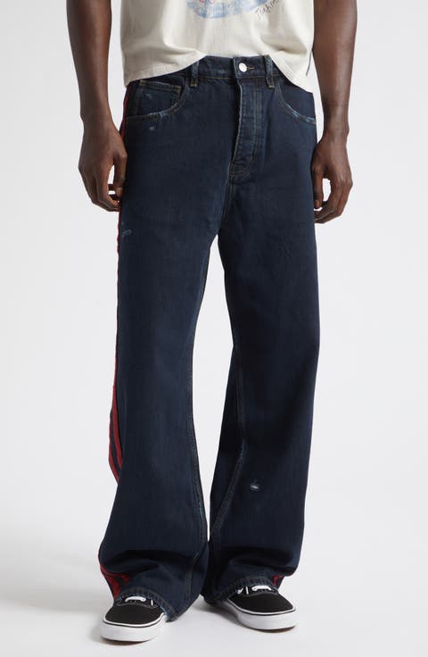 Destroyed Denim Track Pants