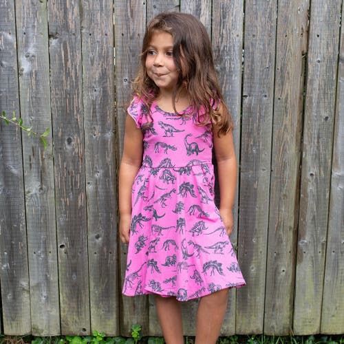 Worthy Threads Girls Racer Back Dress In Dino