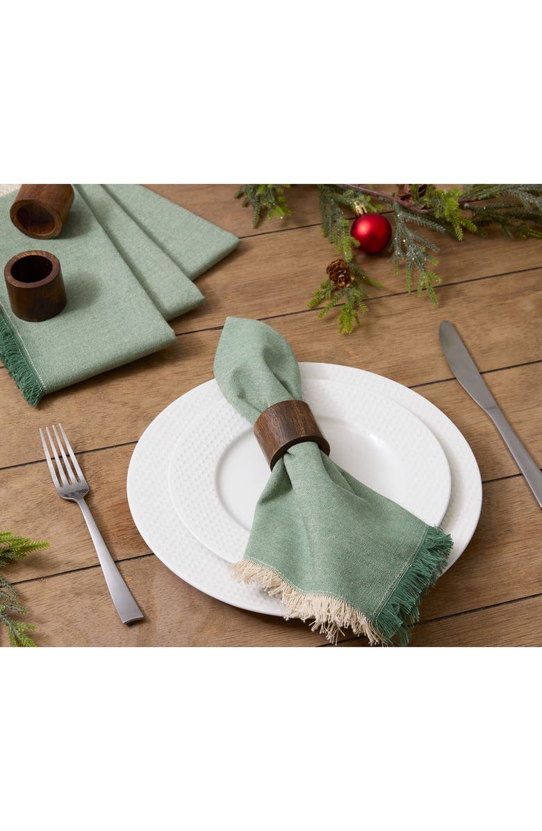 Design Imports Green Chambray 4-Piece Napkin Set, Alternate, color, Green