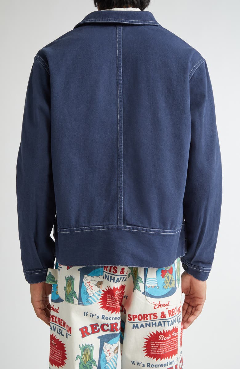 Bode Knolly Brook Side Tab Jacket, Alternate, color, Dark Navy