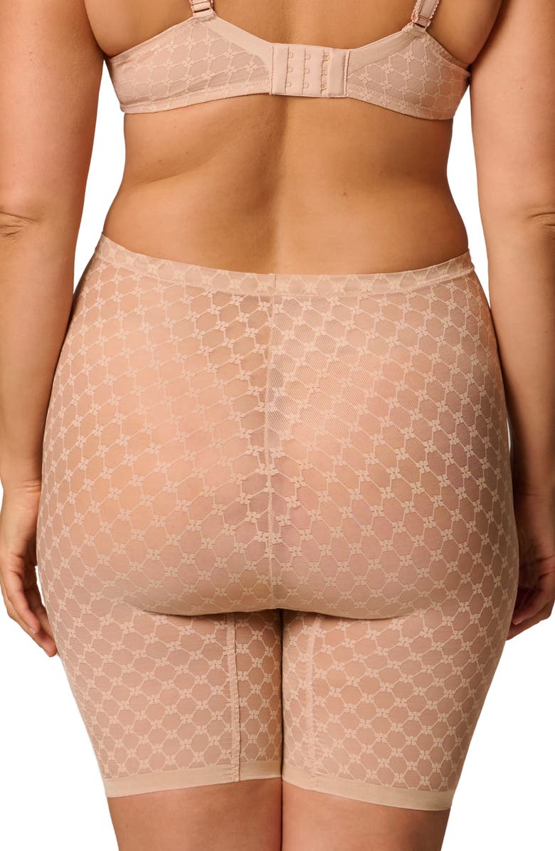 Simone Perele Plume Uplifting Embroidered Shaping Shorts, Alternate, color, Peau Rose