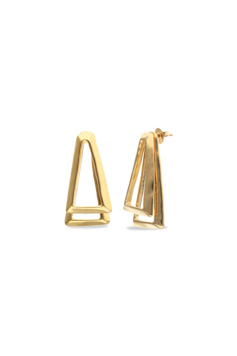 Gold-tone Open Triangle Stud Earrings, Main, color, Gold