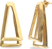 UNODE50 Gold-tone Open Triangle Stud Earrings