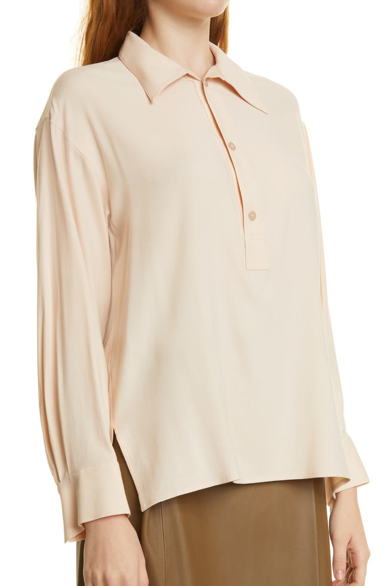 Vince Shaped Collar Polo Blouse, Alternate, color,