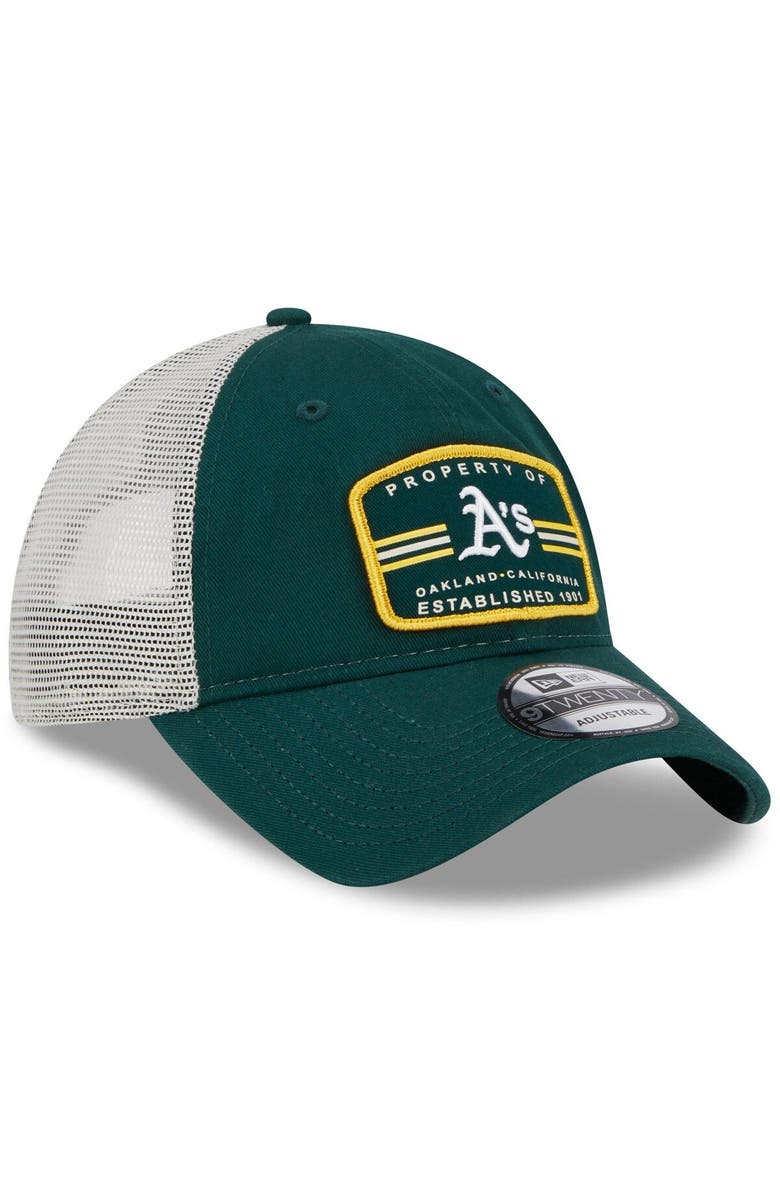 New Era Men's New Era Green Oakland Athletics Property Trucker 9TWENTY Snapback Hat, Alternate, color, Green