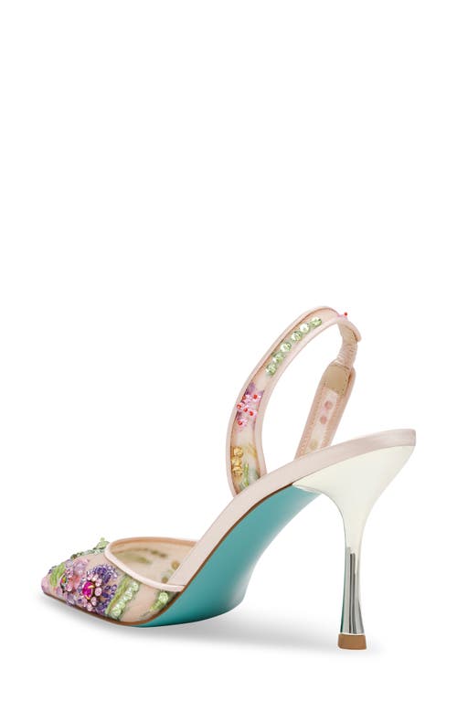 Betsey Johnson Velma Pointed Toe Slingback Pump In Light Beige Multi