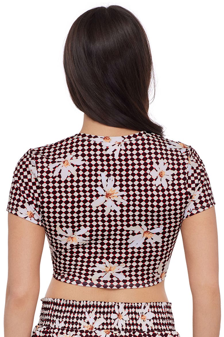 Coverup Tee Rashguard With Adjustable Front Tie, Alternate, color, Spring Bloom