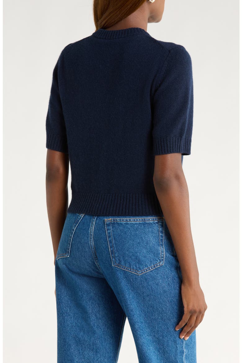 Cashmere & Wool Crop Cardigan, Alternate, color, NAVY