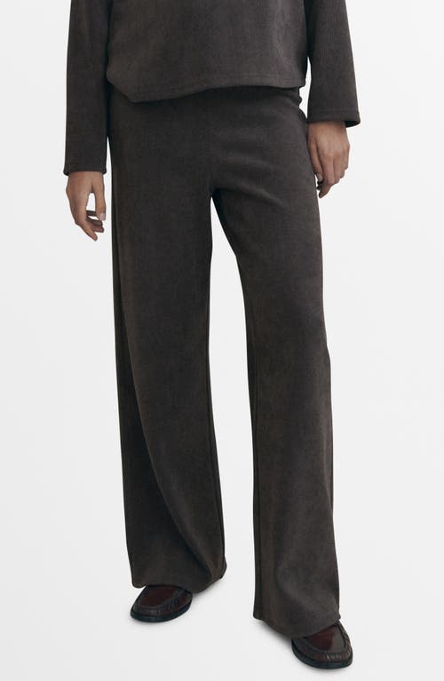 Mango Pull-on Relaxed Straight Leg Corduroy Maternity Pants In Dark Heather Grey