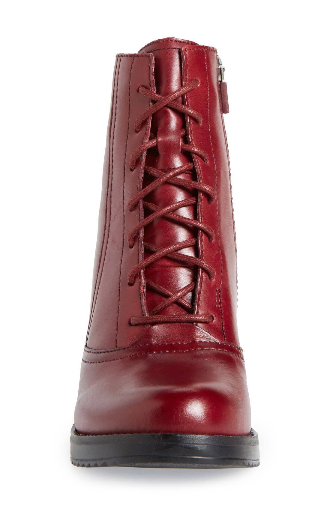 'Ames' Ankle Boot, Alternate, color, RED ANTIQUED CALF