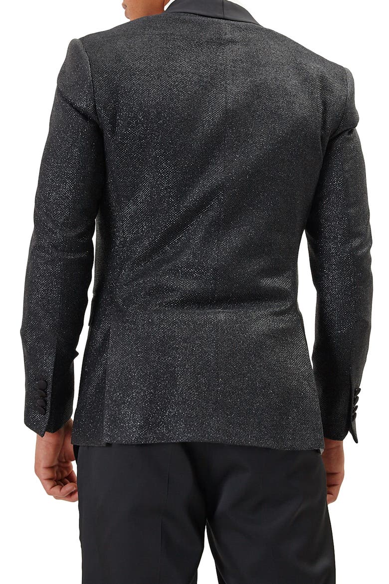 Dazzling Sparkle Tuxedo Jacket, Alternate, color, BLACK