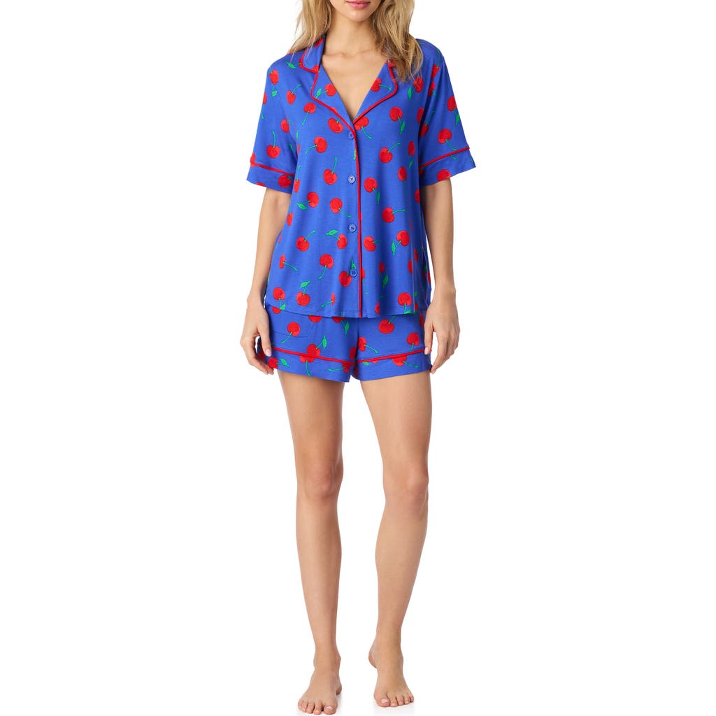 Room Service Pjs Print Short Pajamas In Blue
