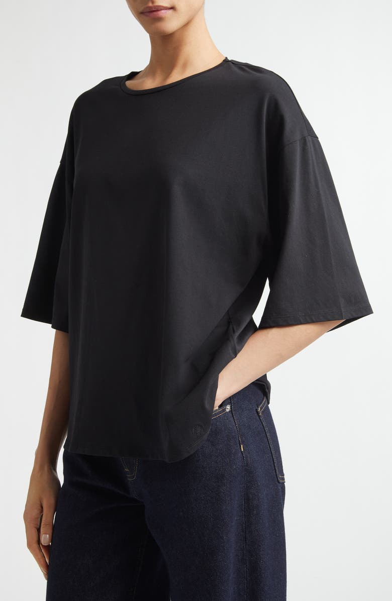 LOULOU DE SAISON Osis Oversize Boxy Cotton T-Shirt, Alternate, color, Black
