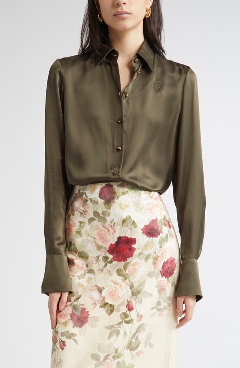 Tシャツ・カットソー ZIMMERMANN Women Tunic Tops 1788TRS255GRWCFL GREEN ZIMMERMANN: Top woman - Green | Zimmermann top 1788TRS255
